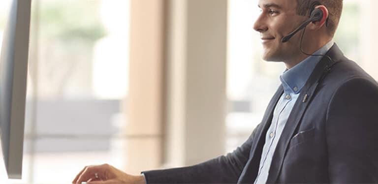 Lincoln Concierge representative wearing a headset